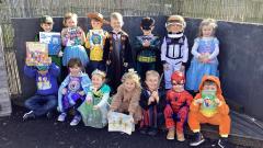 Class 1 dressing up for World Book Day