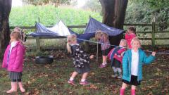 Class 1 build a sukkah